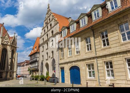 Historic houses in the old city center of Braunschweig, Germany Stock Photo