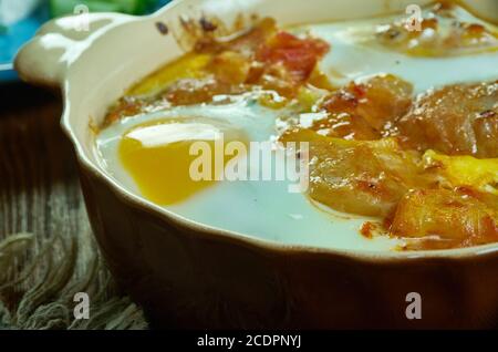 Kavarma po radomirski - Radomir-style kavarma is a regional variation of the traditional Bulgarian dish Stock Photo