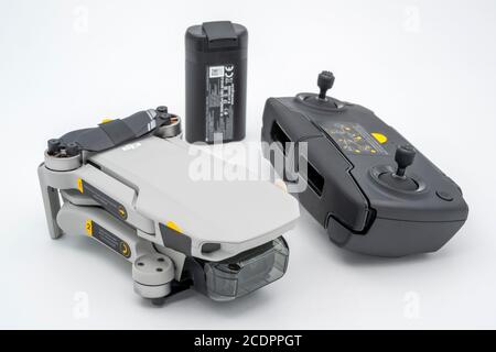 DJI Mavic Mini drone cut out isolated on white background Stock Photo