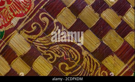 Full frame of woven bamboo Stock Photo