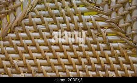 Full frame of woven bamboo Stock Photo