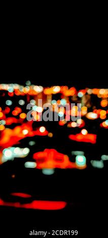 City lights bokeh circles on black Stock Photo