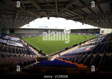 General view of the ground before the Super League match at the Halliwell Jones Stadium, Warrington. Stock Photo