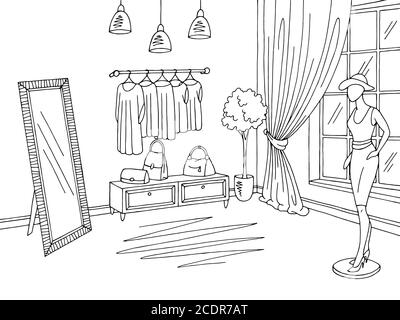 department store clipart black and white