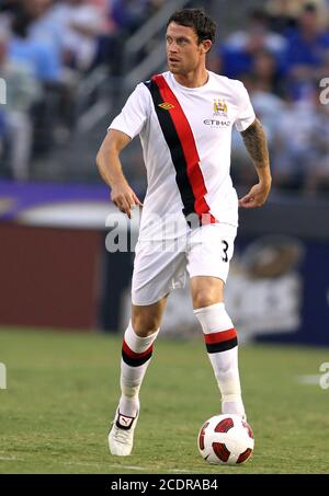 Wayne Bridge #3 of Manchester City during an international friendly match against Inter Milan on July 31 2010 at M&T Bank Stadium in Baltimore, Maryla Stock Photo