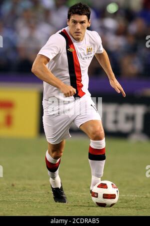 Adam Johnson #11 of Manchester City during an international friendly match against Inter Milan on July 31 2010 at M&T Bank Stadium in Baltimore, Maryl Stock Photo