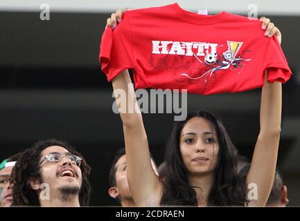 Fan of Haiti during a CONCACAF Gold Cup 2009 Quarter Final match against Mexico at Cowboys Stadium in Dallas, Texas on July 19 2009. Stock Photo