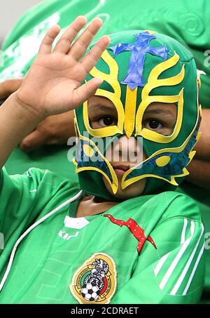 Young fan of Mexico during a CONCACAF Gold Cup 2009 Quarter Final match against Haiti at Cowboys Stadium in Dallas, Texas on July 19 2009. Stock Photo
