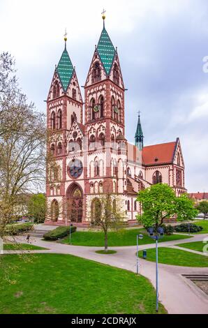 View of the Church of the Sacred Heart, Freiburg im Breisgau, Baden-Wurttemberg, Germany. Stock Photo