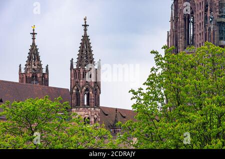 The Cathedral Of Our Lady, the Minster of Freiburg, Baden-Wurttemberg, Germany. Stock Photo