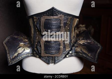 Handmade, Leather Art Deco corset Stock Photo - Alamy