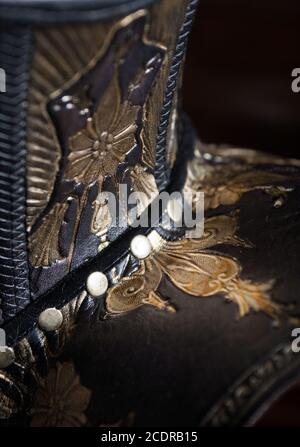 Steampunk / Art Deco Leder Unterbrust Korsett Stock Photo