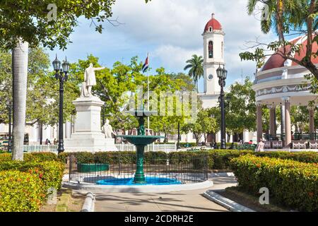 Cienfuegos, Cuba - December 17, 2016: Jose Marti Park, the main square of Cienfuegos (UNESCO World H Stock Photo