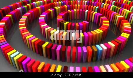 3d render domino effect Stock Photo