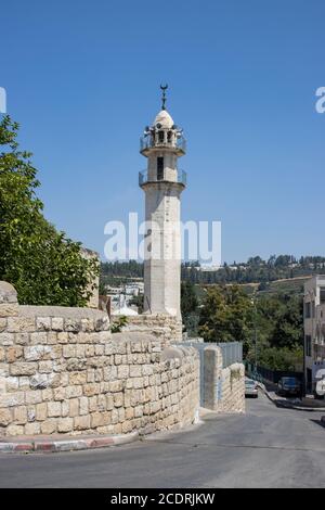 Abu Ghosh, Israel - August 13th, 2020: A mosque in the arab village Abu Ghosh, Israel, on a clear summer day