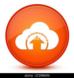 Cloud upload icon isolated on glossy star orange round button abstract illustration Stock Photo