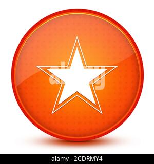 Star icon isolated on glossy star orange round button abstract illustration Stock Photo