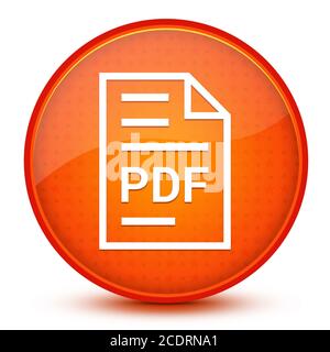 PDF document page icon isolated on glossy star orange round button abstract illustration Stock Photo