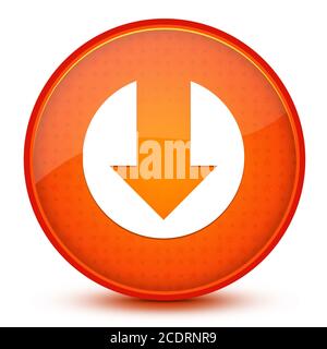 Down arrow icon isolated on glossy star orange round button abstract illustration Stock Photo