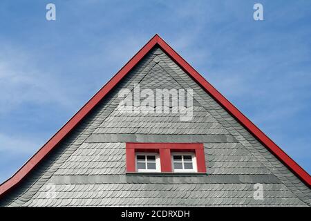 house with slate plats in bad honnef, germany Stock Photo