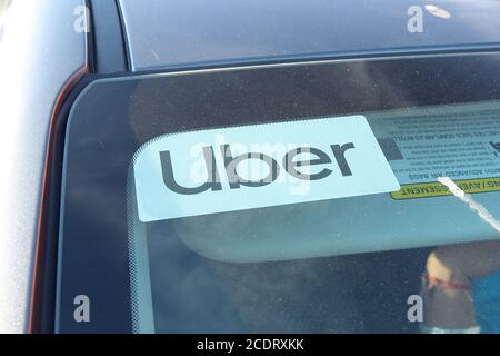 Uber Sign. London Ontario Canada. Luke Durda/Alamy Stock Photo