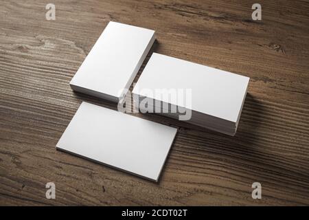 Blank white business cards Stock Photo