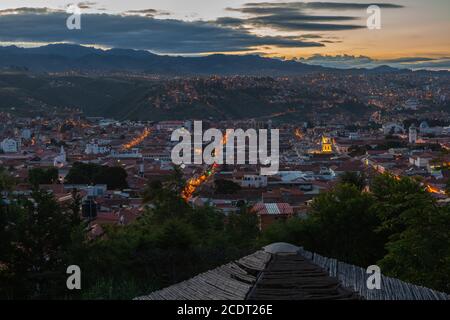 City from viewpoint  Mirador de la Recoleta, Sucre, constitutional capital of Bolivia,capital of the Chuquisaca Department, Bolivia, Latin America Stock Photo