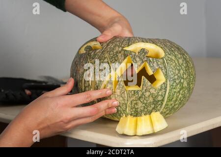 Preparing for halloween Stock Photo