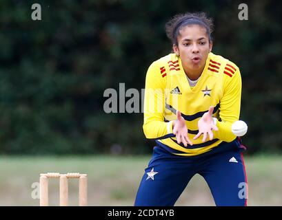 BECKENHAM, United Kingdom, AUGUST 29:Surrey East Stars Sophia Dunkley during Rachael Heyhoe Flint Trophy between South East Stars Women and Western Storm at The County Ground, Beckenham on 29th August, 2020 Credit: Action Foto Sport/Alamy Live News Stock Photo