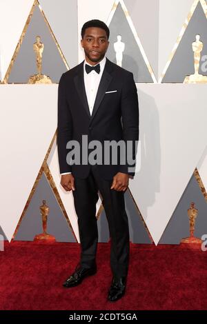 LOS ANGELES - FEB 28:  Chadwick Boseman at the 88th Annual Academy Awards - Arrivals at the Dolby Theater on February 28, 2016 in Los Angeles, CA Stock Photo