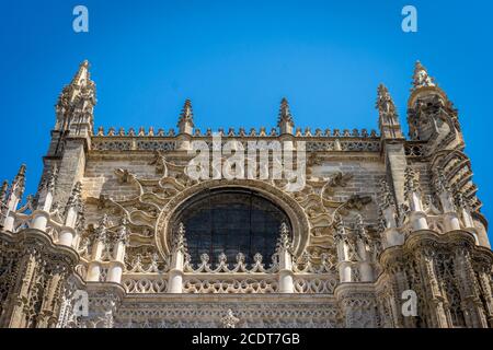 The Cathedral in Seville, the worlds largest gothic cathedral built on the site of a former mosque Stock Photo