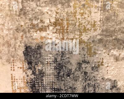 Gold or foil painting on grunge concrete and cement dirty for texture background Stock Photo