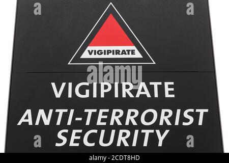 Plan vigipirate is the french national security alert system and against possible terrorist attacks Stock Photo