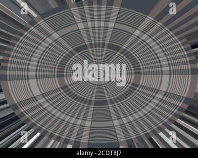 Illustration of an abstract circulation in dark colors. Background image. Abstract illustration. Place for your text. Template. Poster. Volumetric ima Stock Photo