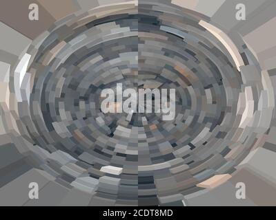 Illustration of an abstract circulation in dark colors. Background image. Abstract illustration. Place for your text. Template. Poster. Volumetric ima Stock Photo