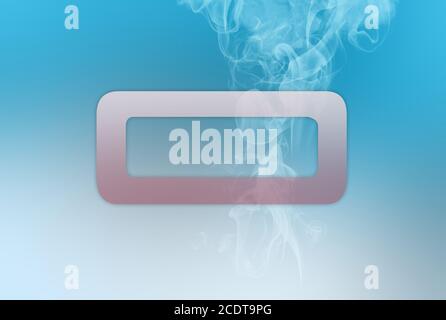 Sky blue smoke cloud, silver gray horizontal frame. Abstract motion diffusion Stock Photo
