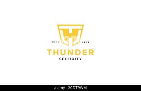 Letter TH or initial HT shield security logo design Stock Vector