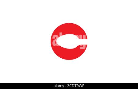 letter C or initial C with spoon fork restaurant menu kitchen logo design Stock Vector