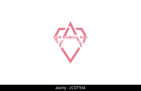 Letter A or initial A with diamond line logo design modern Stock Vector
