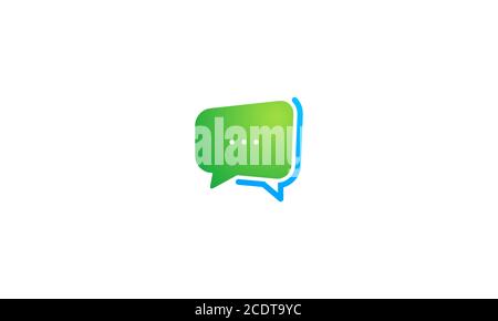 Abstract square round chat bubble communication logo design Stock Vector