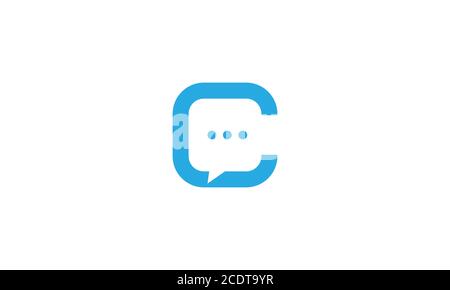 letter C or initial C with bubble chat communication logo design Stock Vector