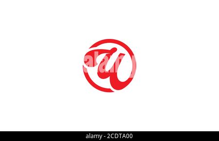 letter U or initial U in circle modern handwritten logo design icon Stock Vector