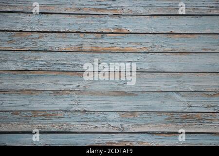 Weathered vintage wood board painted in aquamarine teal color Stock Photo