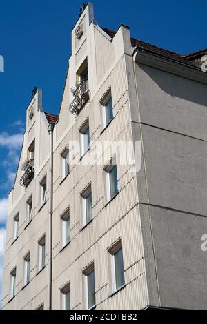 Prefabricated buildings from the GDR in the Nikolai Quarter in the inner city of Berlin Stock Photo