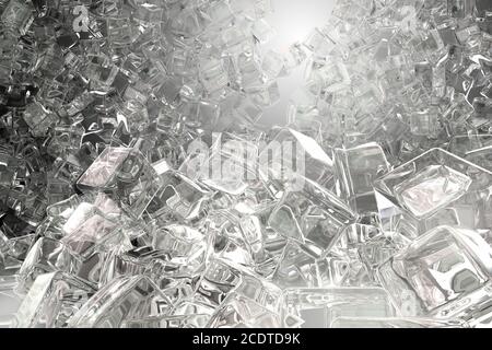 Ice cubes isolated on gray background 3d illustration Stock Photo - Alamy