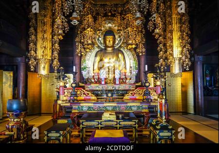 Golden Buddha in Chion-In Temple, Kyoto, Japan Stock Photo