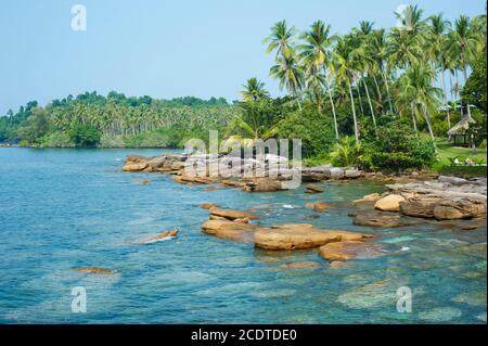 Rocky Beach on Koh Kood Island, Thailand, travel, vacation photo Stock Photo