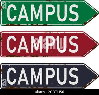 back to school campus billboard side of the road Stock Vector