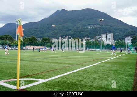 Lugano, Switzerland. 06th Mar, 2021. Lorena Baumann (#22 FC Zuerich) and  Luna Gianotti (#7 FC Lugano) during the Axa Womens Super League match  between FC Lugano and FC Zuerich at Cornaredo Stadium