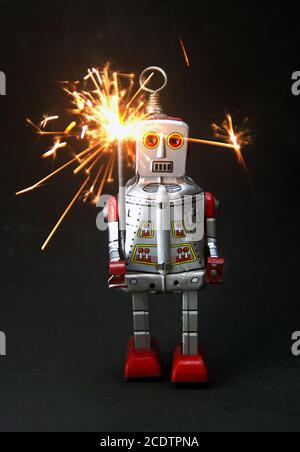 robot fireforkes Stock Photo